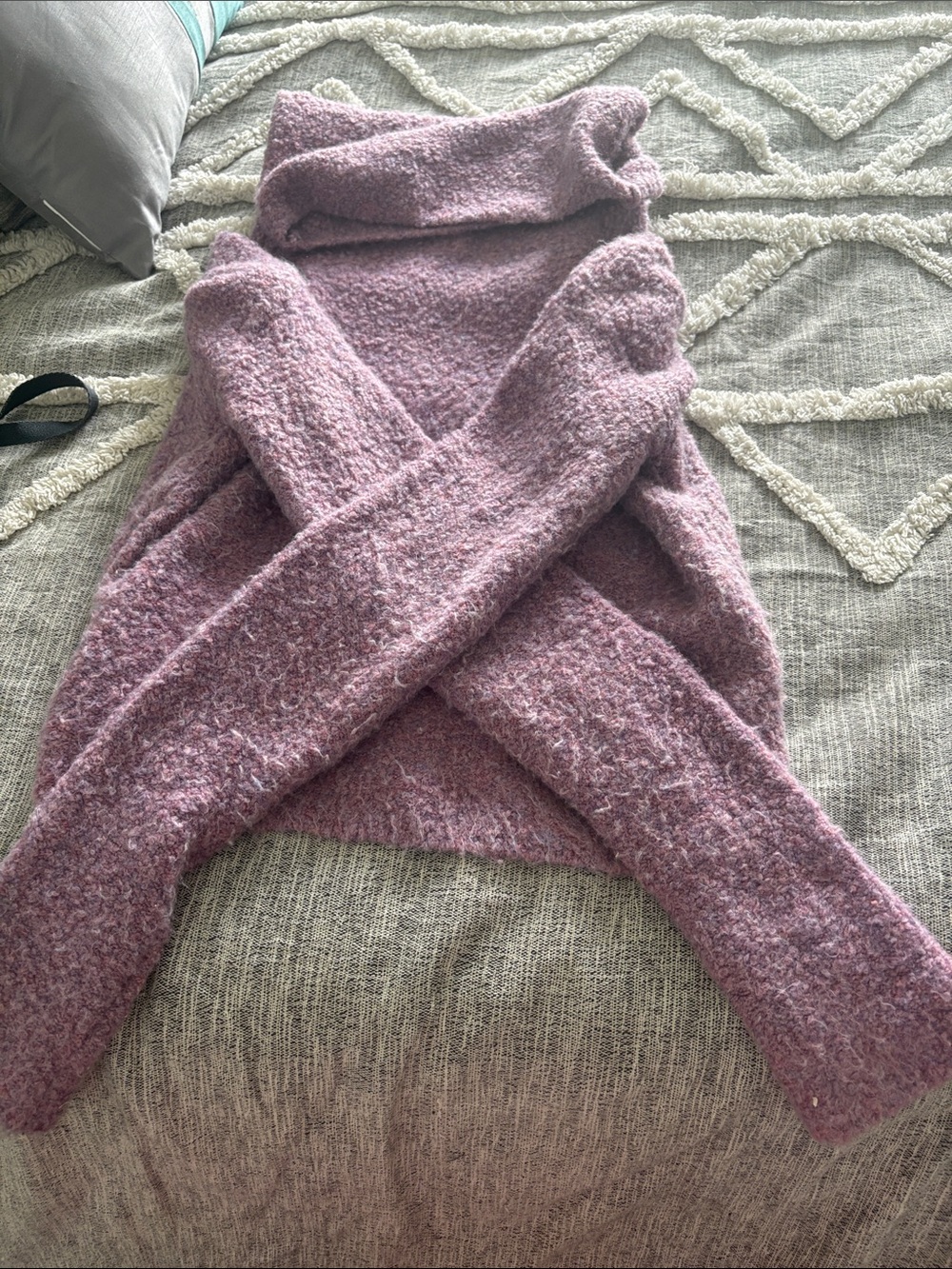 Free People Dusty Rose Bouclé Cardigan - Textured Knit